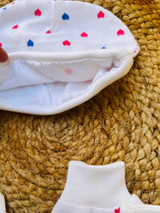 Little Hearts - Mittens, Booties & Caps